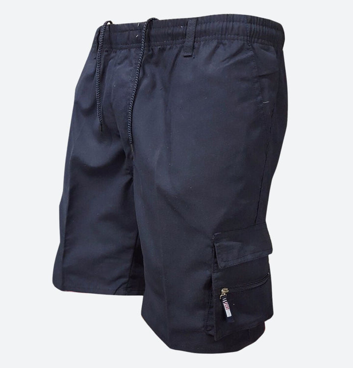 Short Cargo Homme avec Taille Élastique et Poches Multiples Zippées