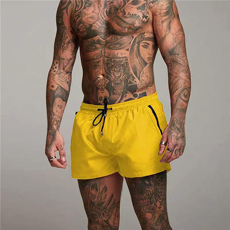 Short de bain homme coupe courte – Minimaliste, ajusté, séchage rapide pour plage et piscine