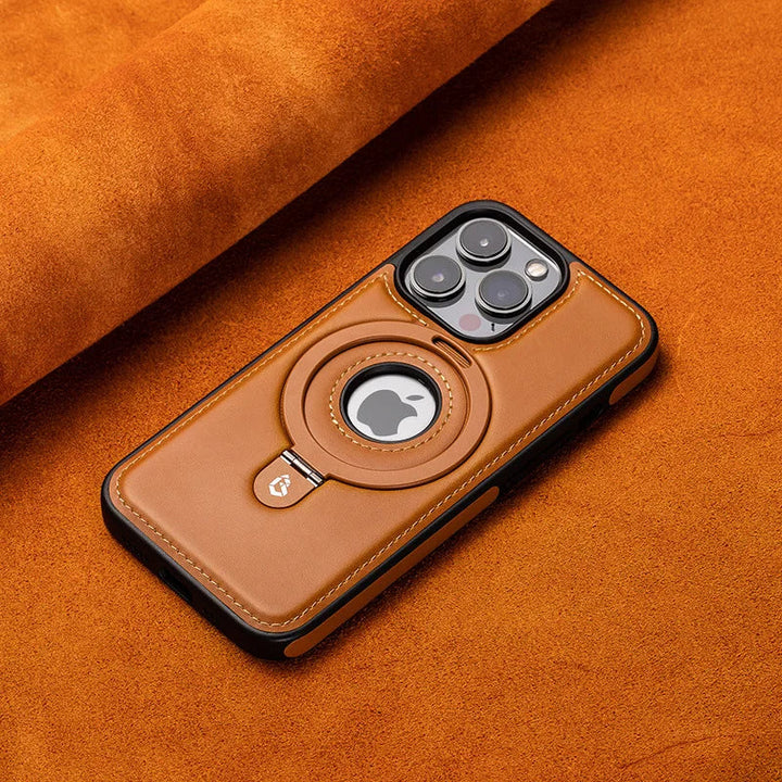 Magnetic case for iPhone with invisible ring holder