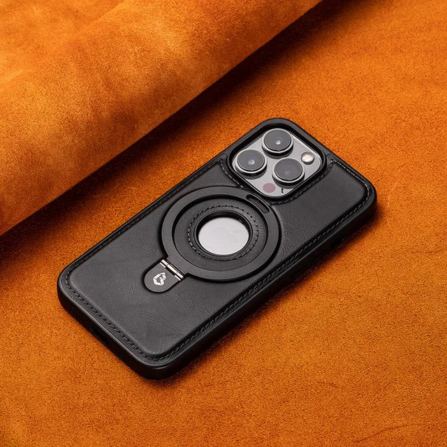 Magnetic case for iPhone with invisible ring holder