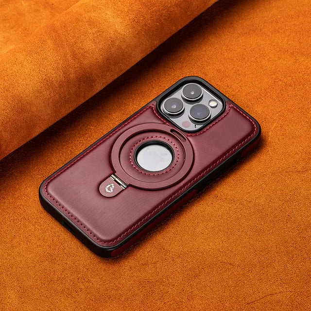 Magnetic case for iPhone with invisible ring holder
