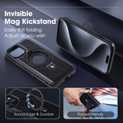 Magnetic case for iPhone with invisible ring holder