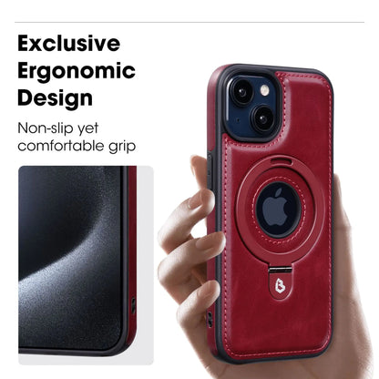 Magnetic case for iPhone with invisible ring holder