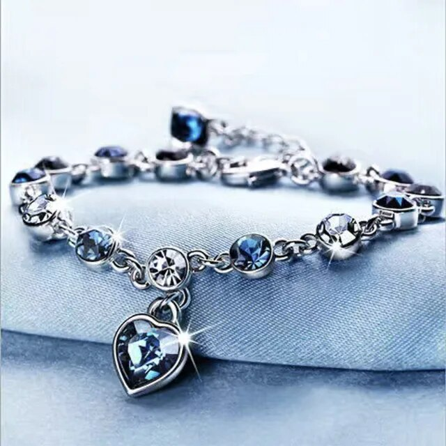 Crystal Bracelet "Heart of the Ocean" - Dazzling and Elegant Jewelry