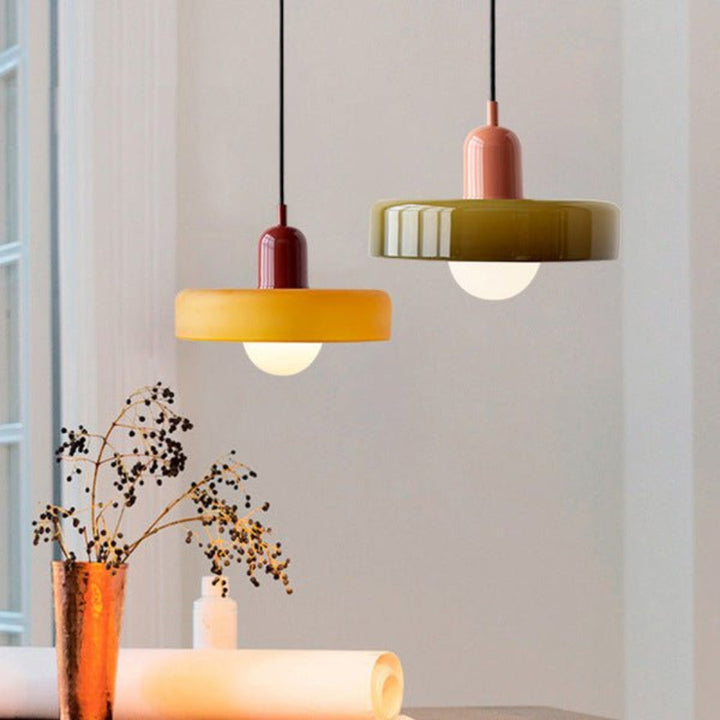 Modern colored glass pendant light - Designer lighting for elegant interiors