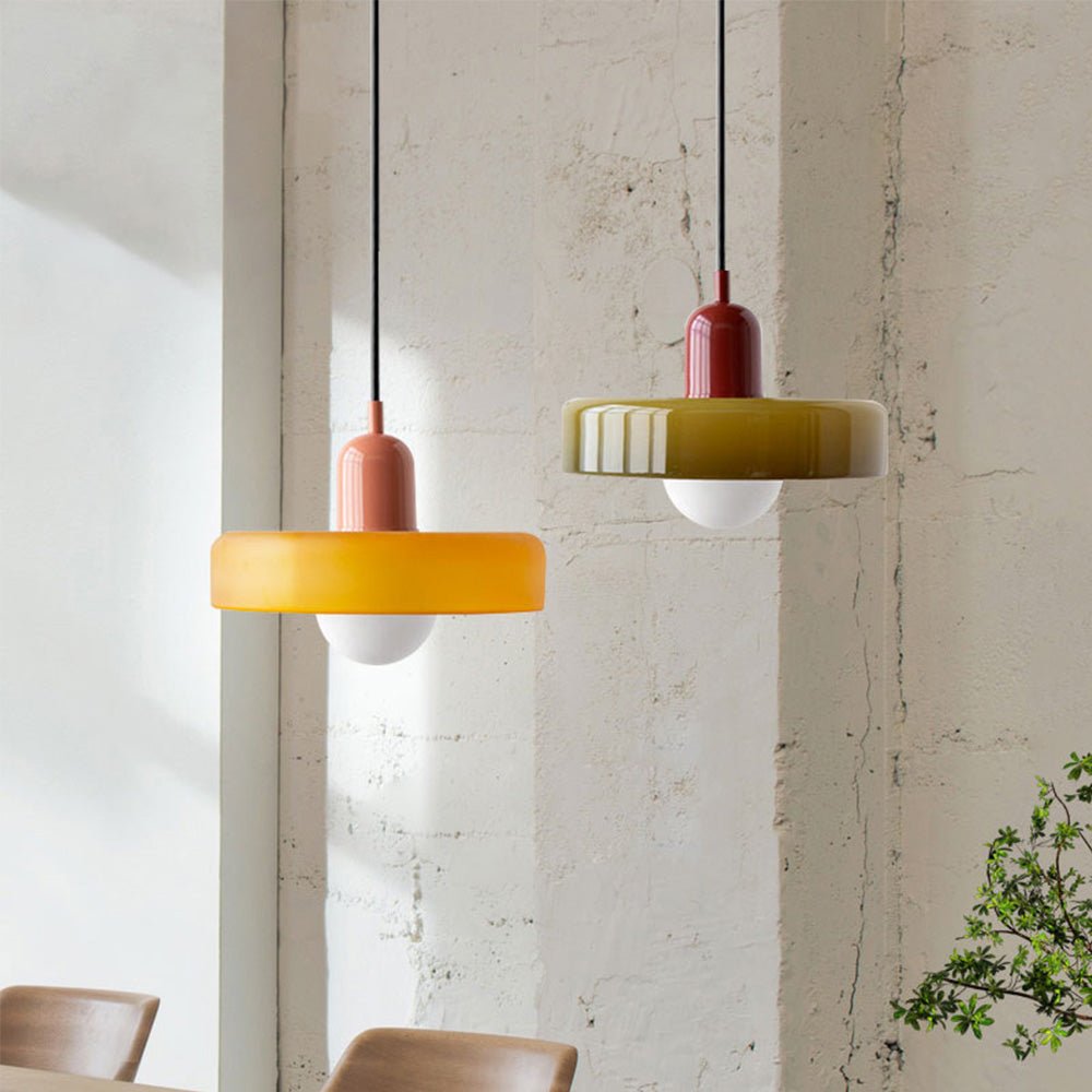 Modern colored glass pendant light - Designer lighting for elegant interiors