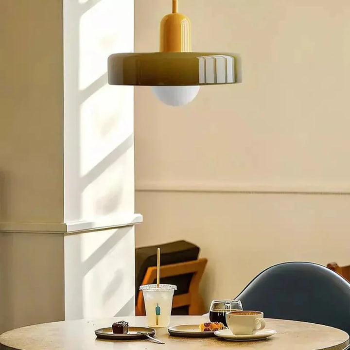 Modern colored glass pendant light - Designer lighting for elegant interiors