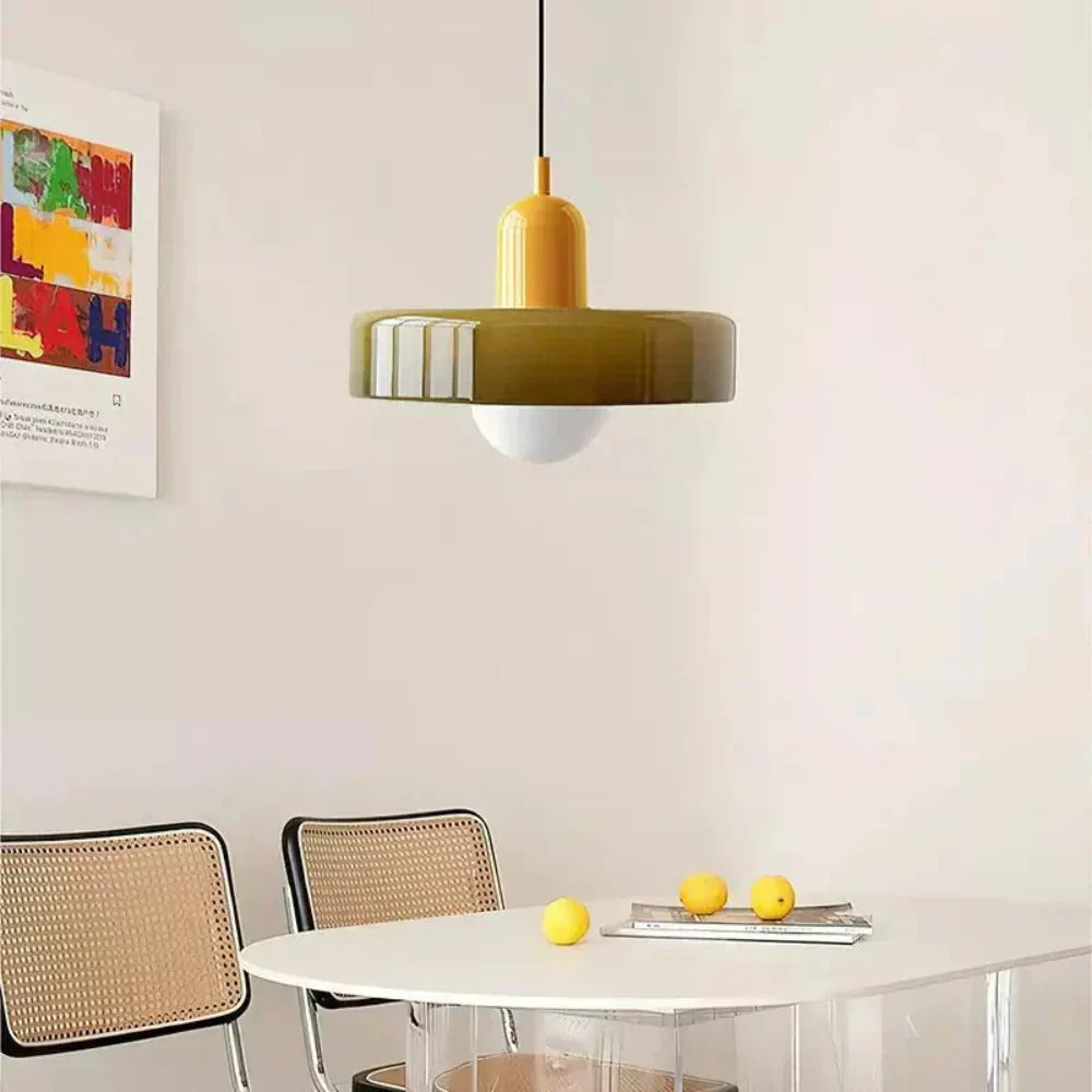 Modern colored glass pendant light - Designer lighting for elegant interiors