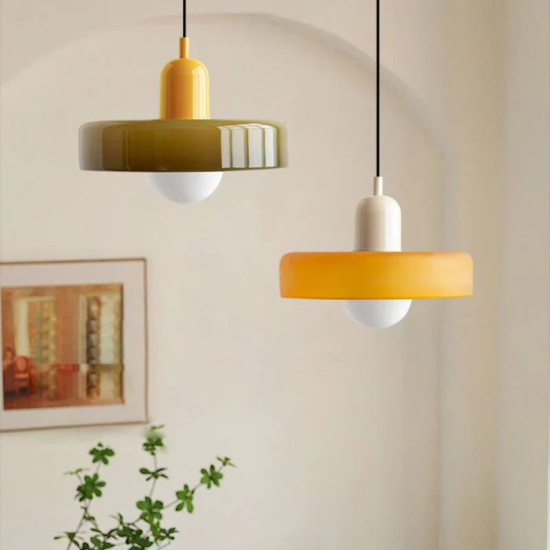 Modern colored glass pendant light - Designer lighting for elegant interiors
