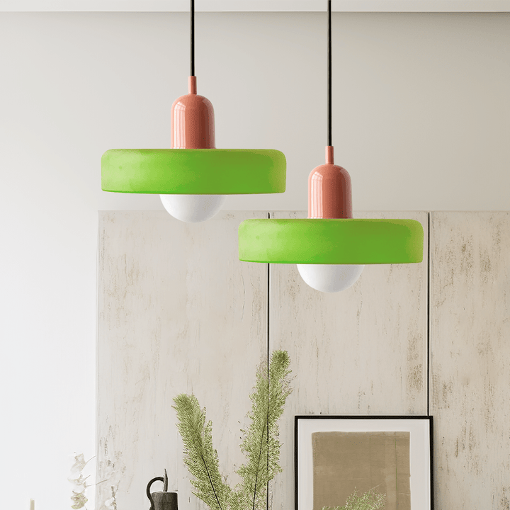 Modern colored glass pendant light - Designer lighting for elegant interiors