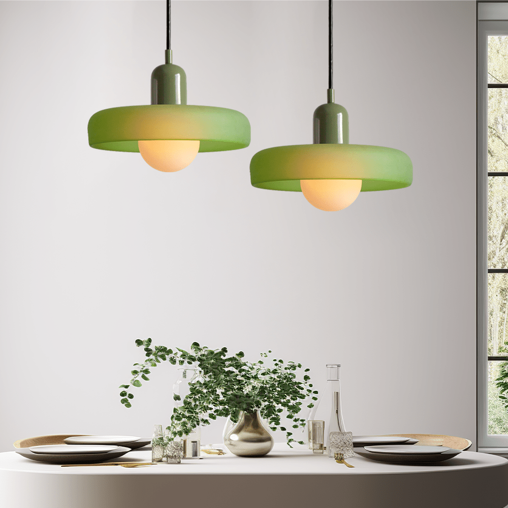 Modern colored glass pendant light - Designer lighting for elegant interiors
