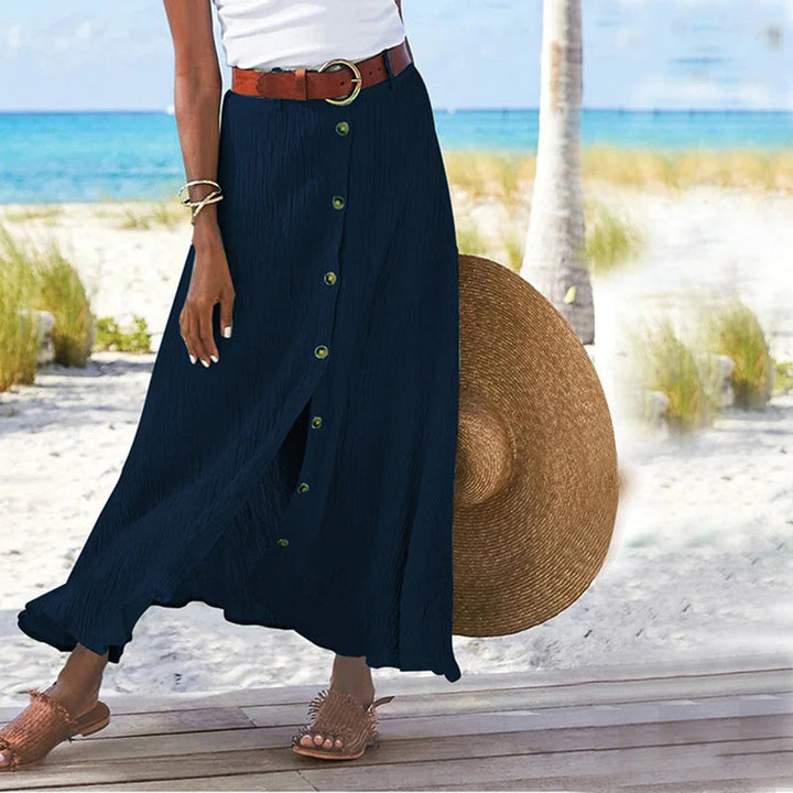 Gonna Lunga Donna con Bottoni – Stile Bohemien Casual per Estate & Vacanze