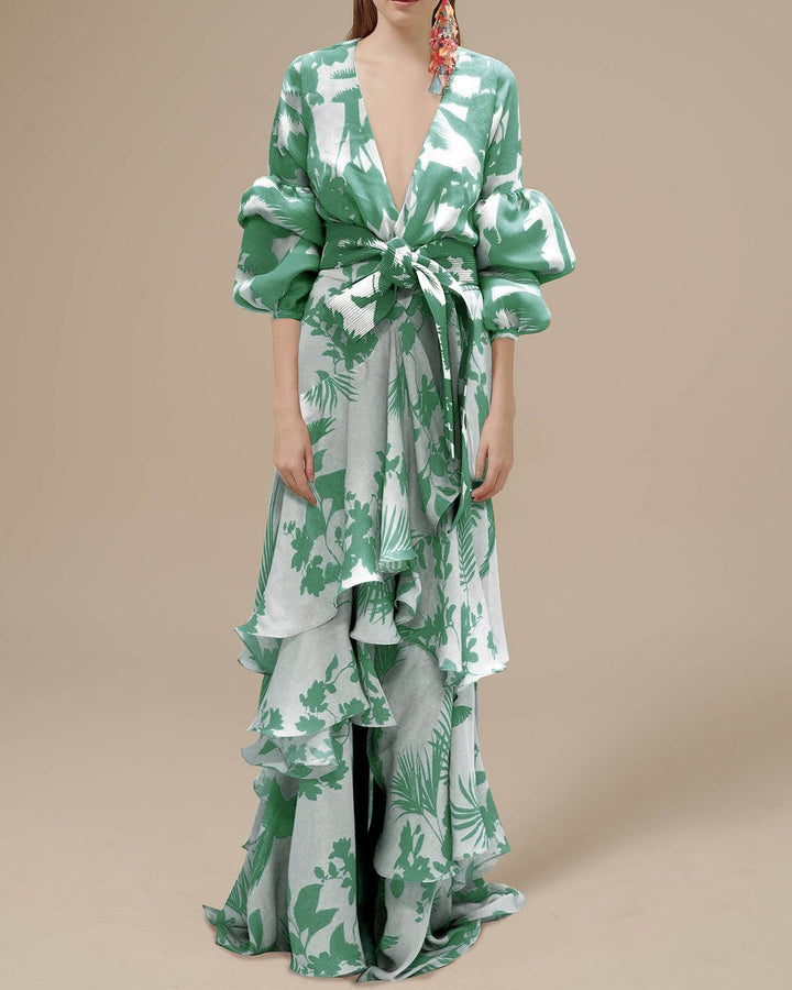 Benet | Robe de cérémonie imprimée en mousseline de soie