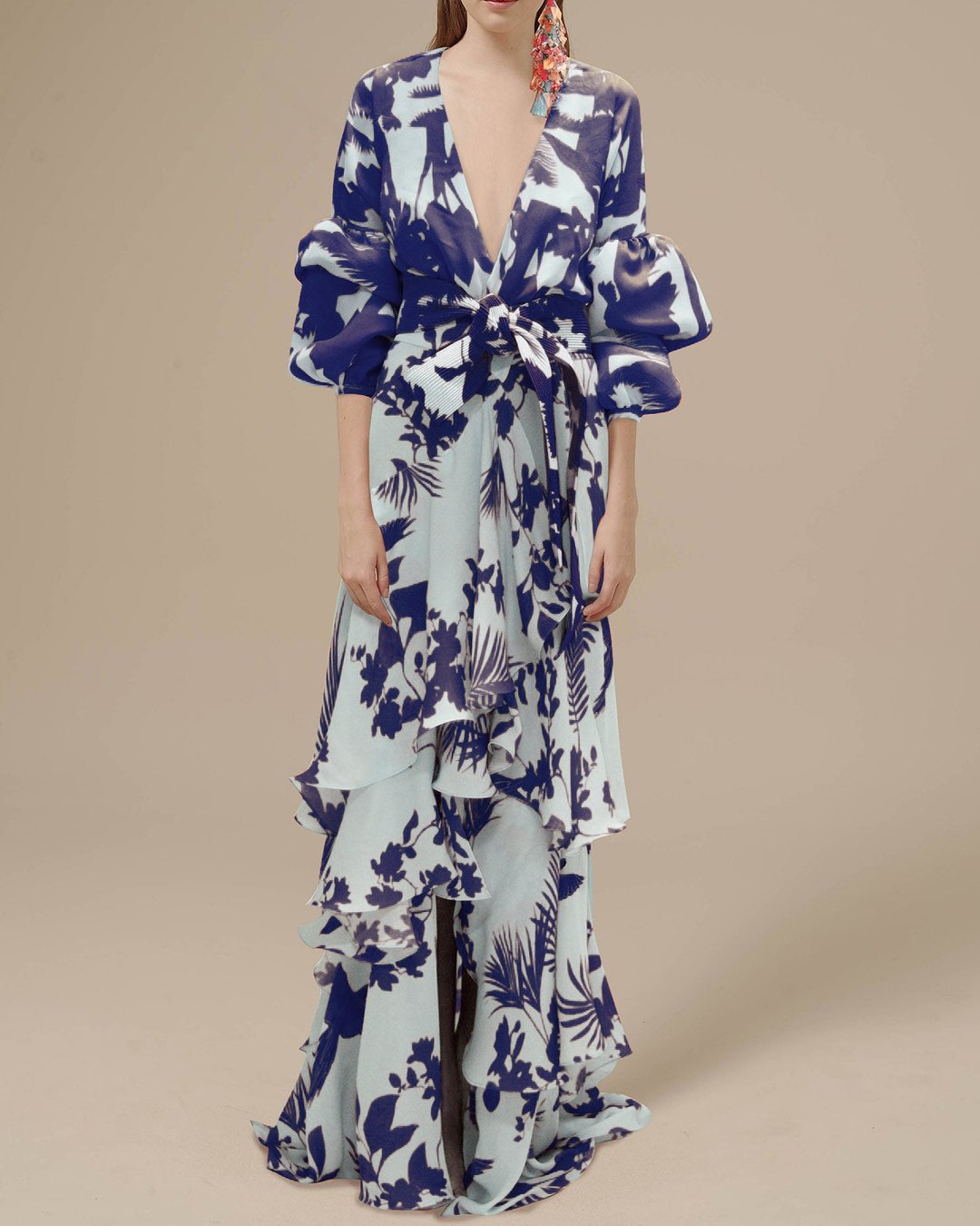 Benet | Robe de cérémonie imprimée en mousseline de soie