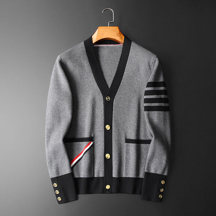 Cardigan Rayé en Cachemire pour Hommes - Mauricio