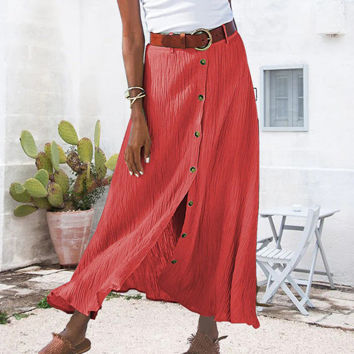 Gonna Lunga Donna con Bottoni – Stile Bohemien Casual per Estate & Vacanze