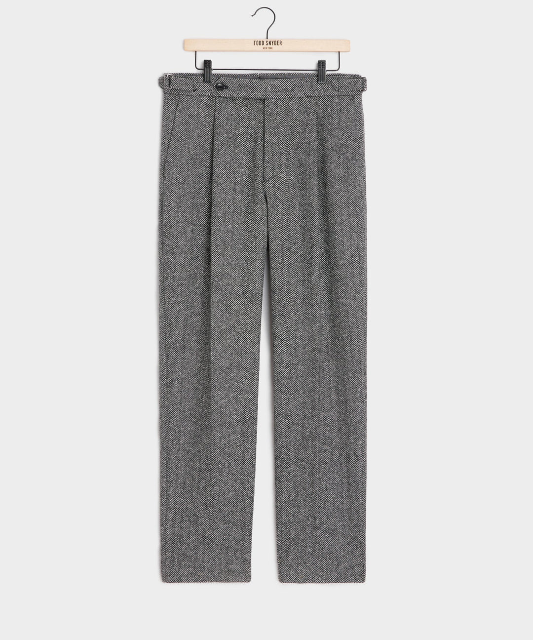 Mansur | Men's grey Donegal wool trousers