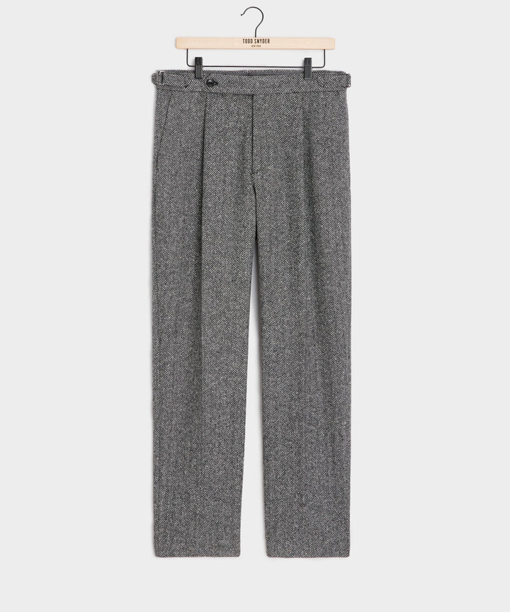 Mansur | Men's grey Donegal wool trousers