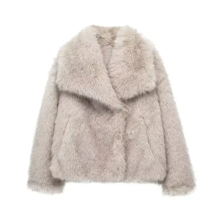 Manteau élégant et confortable en fourrure de peluche pour femme