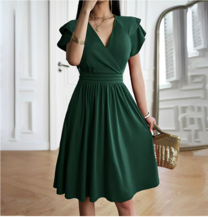 Legeres ausgestelltes Hochzeitsgastkleid für Damen | Mini