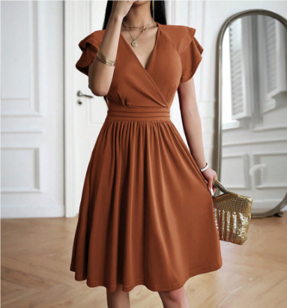 Legeres ausgestelltes Hochzeitsgastkleid für Damen | Mini