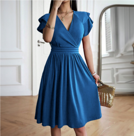 Legeres ausgestelltes Hochzeitsgastkleid für Damen | Mini