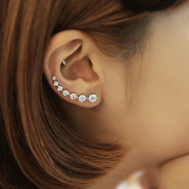 Sterling Silver 925 Earrings with Sparkling Zircon | Glamour