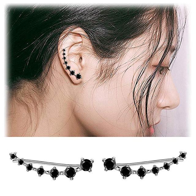 Sterling Silver 925 Earrings with Sparkling Zircon | Glamour