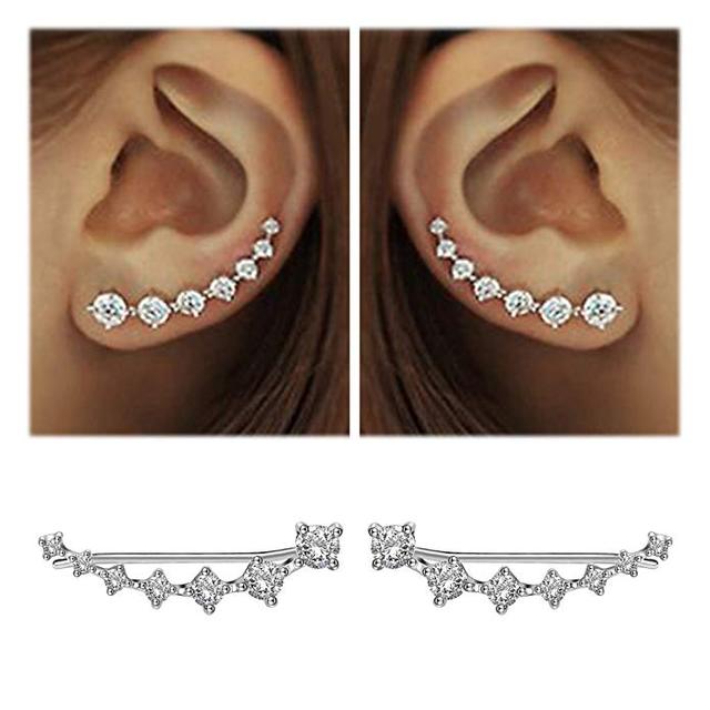 Sterling Silver 925 Earrings with Sparkling Zircon | Glamour