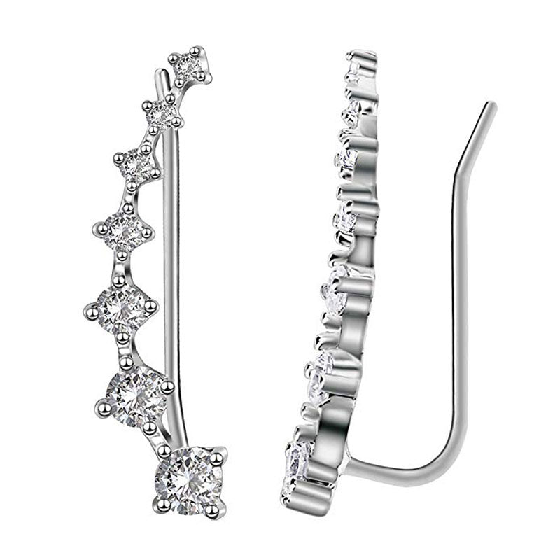 Sterling Silver 925 Earrings with Sparkling Zircon | Glamour