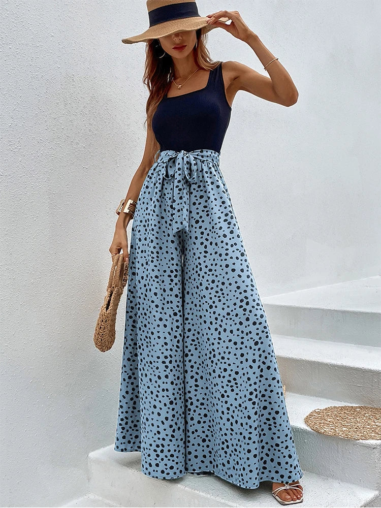 Combinaison Pantalon Femme – Bretelles Larges & Coupe Évasée – Style Élégant Décontracté