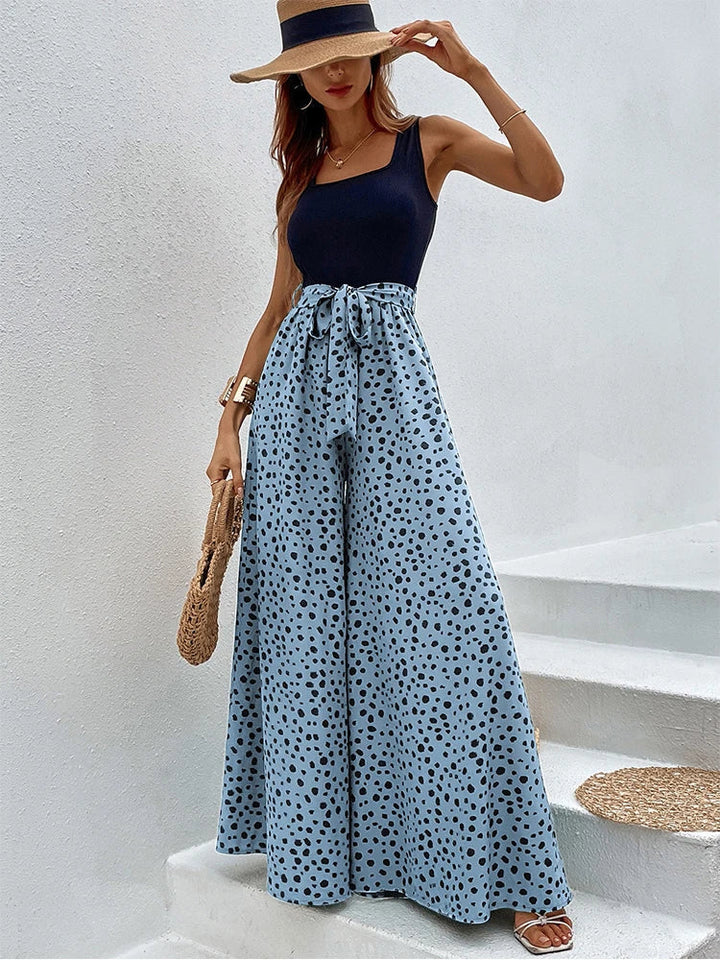Combinaison Pantalon Femme – Bretelles Larges & Coupe Évasée – Style Élégant Décontracté