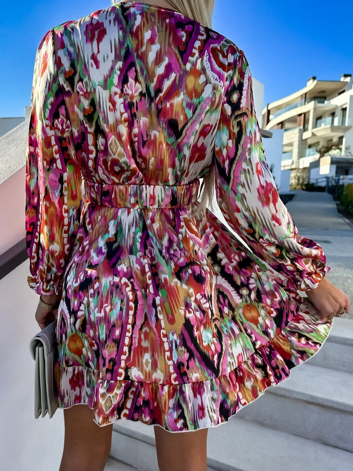 Winnie - Robe élégante à revers pour dames avec imprimé tendance