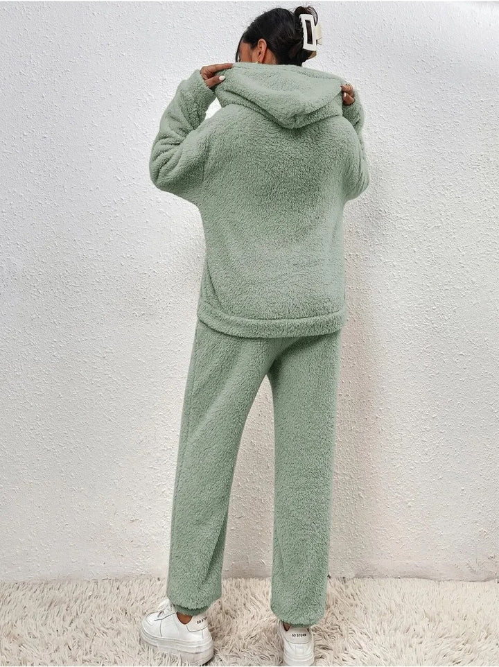 Cozy Fleece Jumpsuit with Hood - Lana Winter Magic