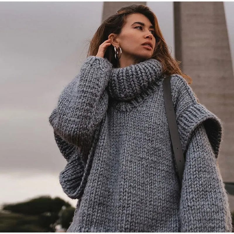 Pull oversize à col roulé