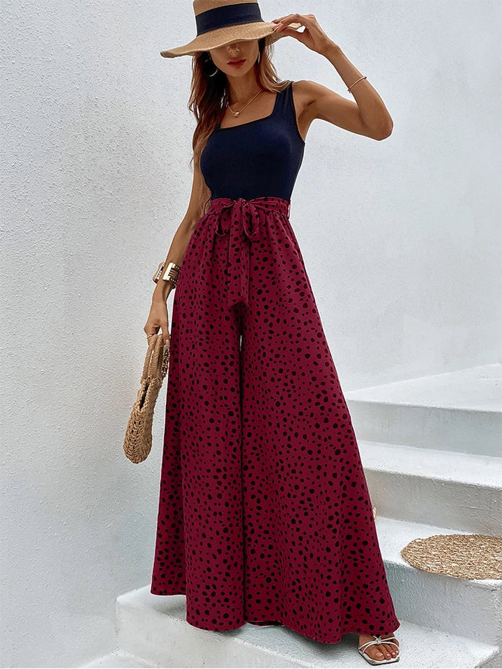 Combinaison Pantalon Femme – Bretelles Larges & Coupe Évasée – Style Élégant Décontracté