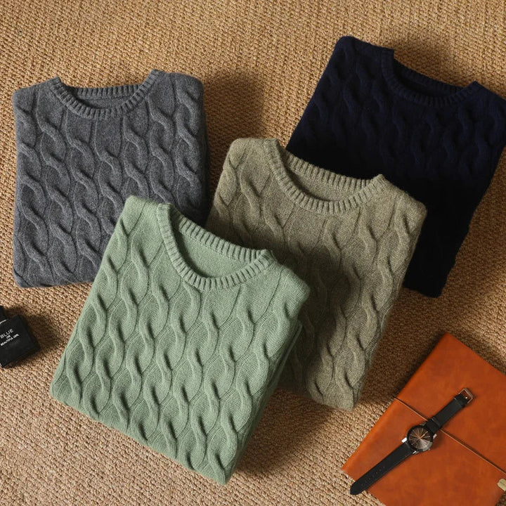 Pull en maille torsadée pour hommes - Adrien