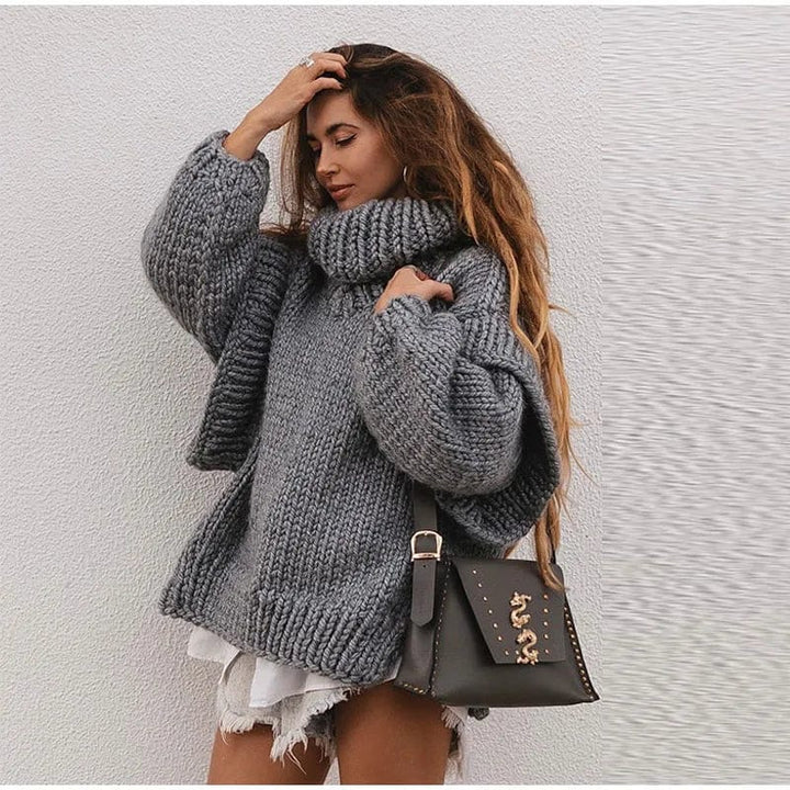 Pull oversize à col roulé