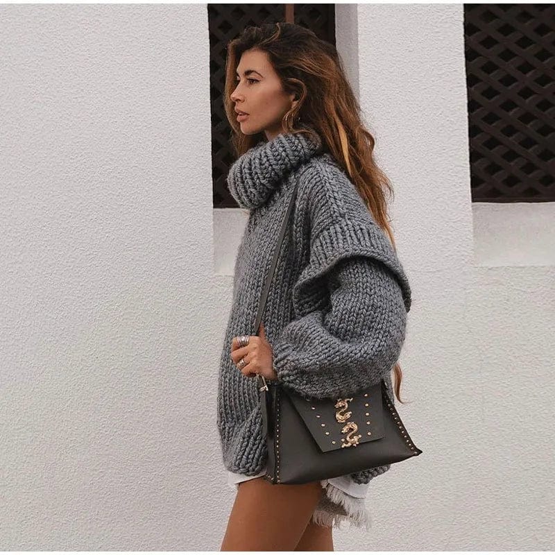 Pull oversize à col roulé