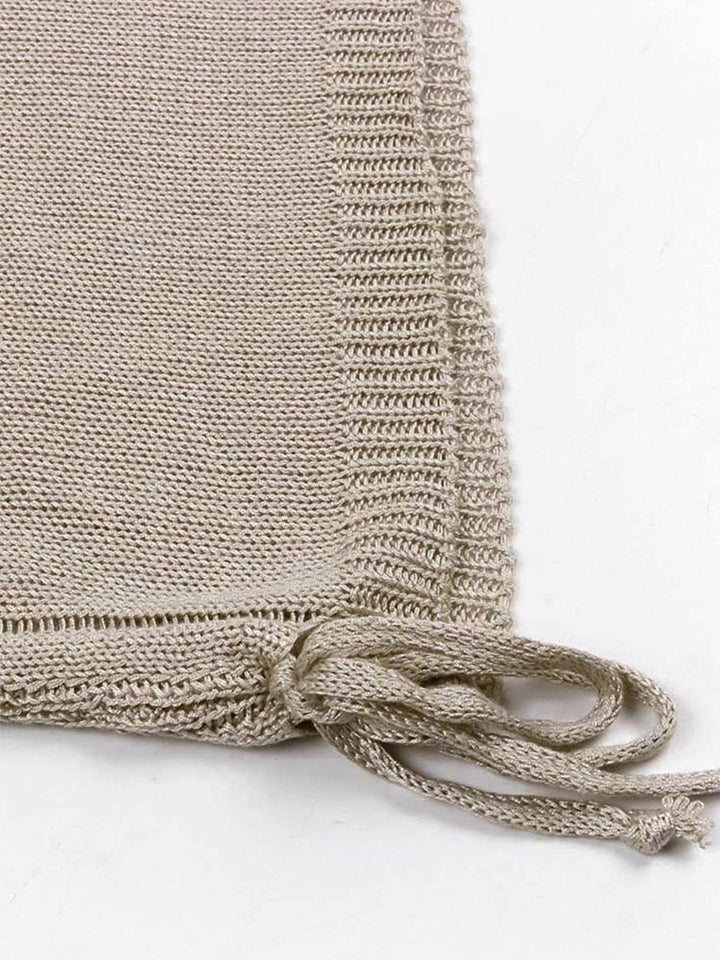 Robe Courte Tricotée Sans Manches avec Fronces Latérales Réglables