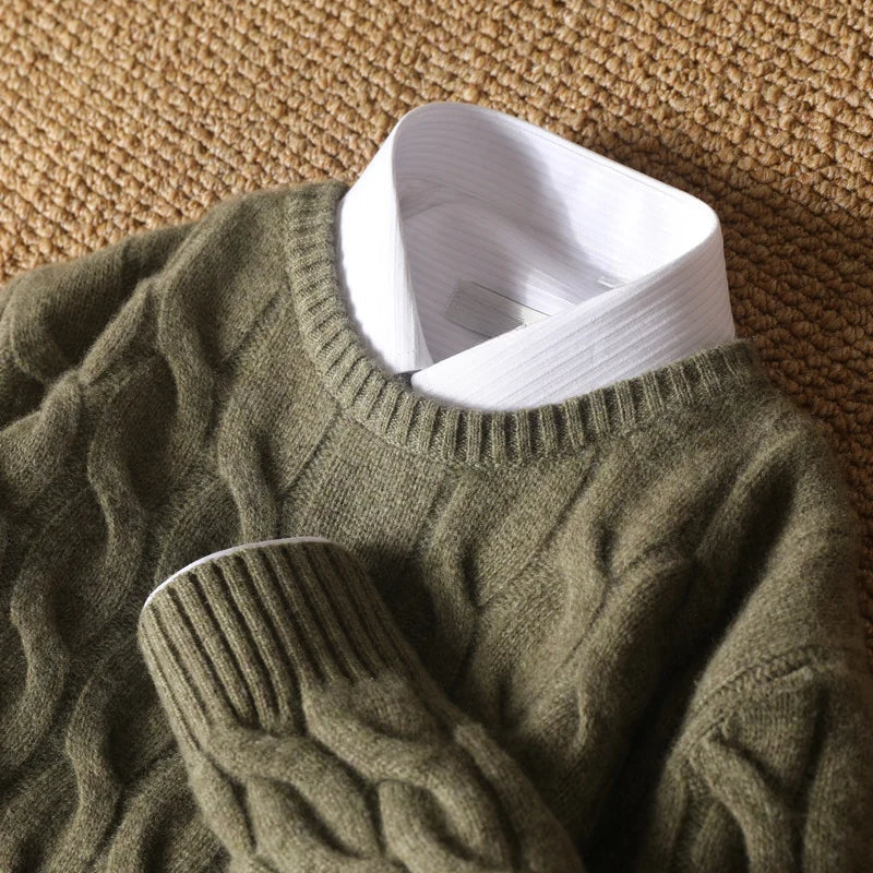 Pull en maille torsadée pour hommes - Adrien