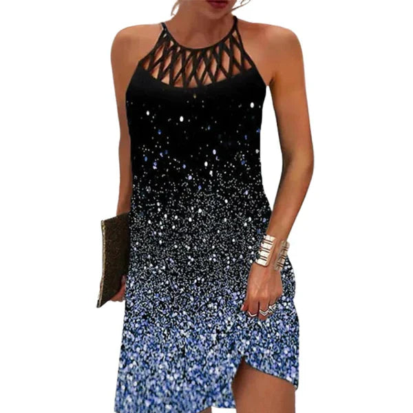 Elegantes Abendkleid mit Pailletten und Rückenausschnitt für Damen | Mini