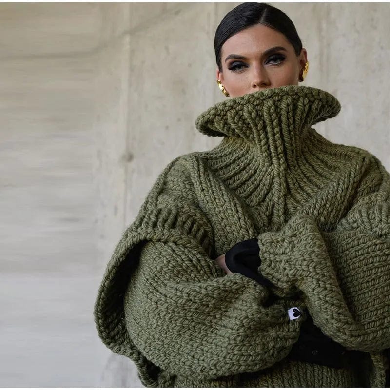 Pull oversize à col roulé