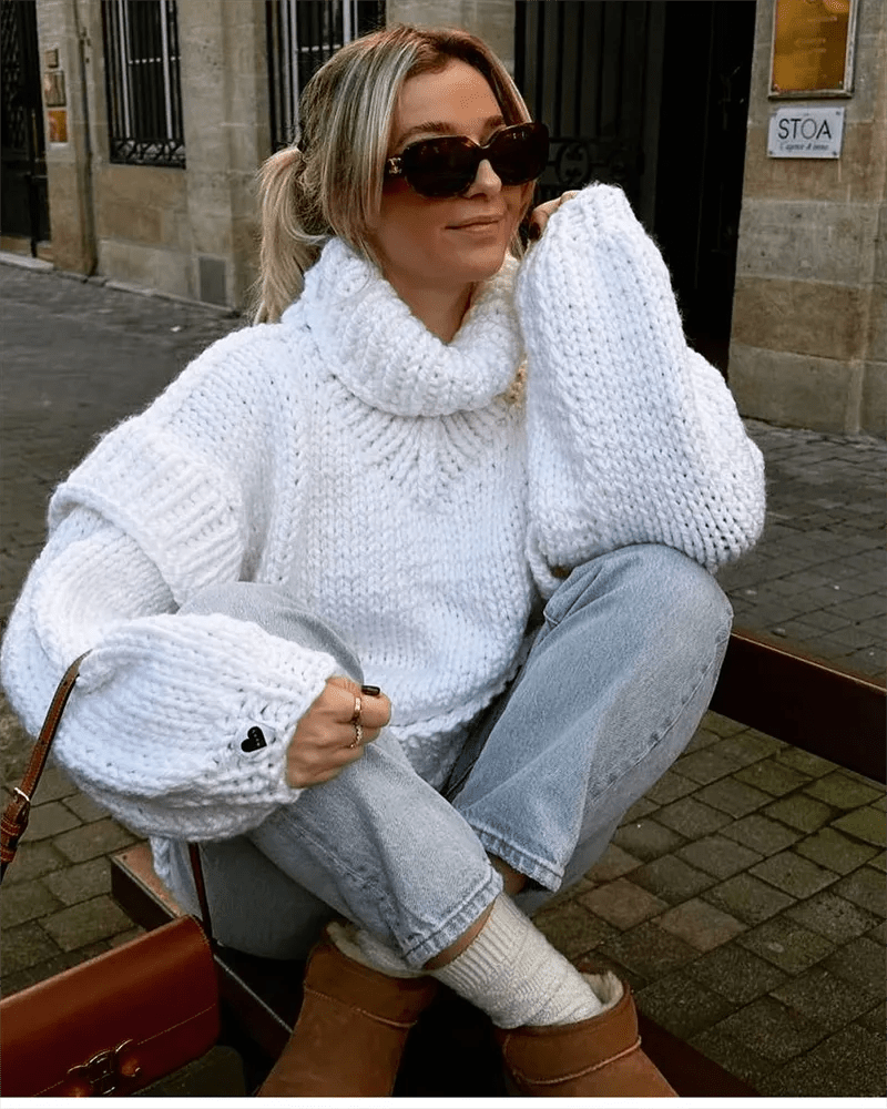 Pull oversize à col roulé