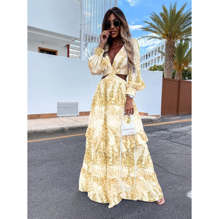 Beatrice - Robe d'été longue découpée pour femme