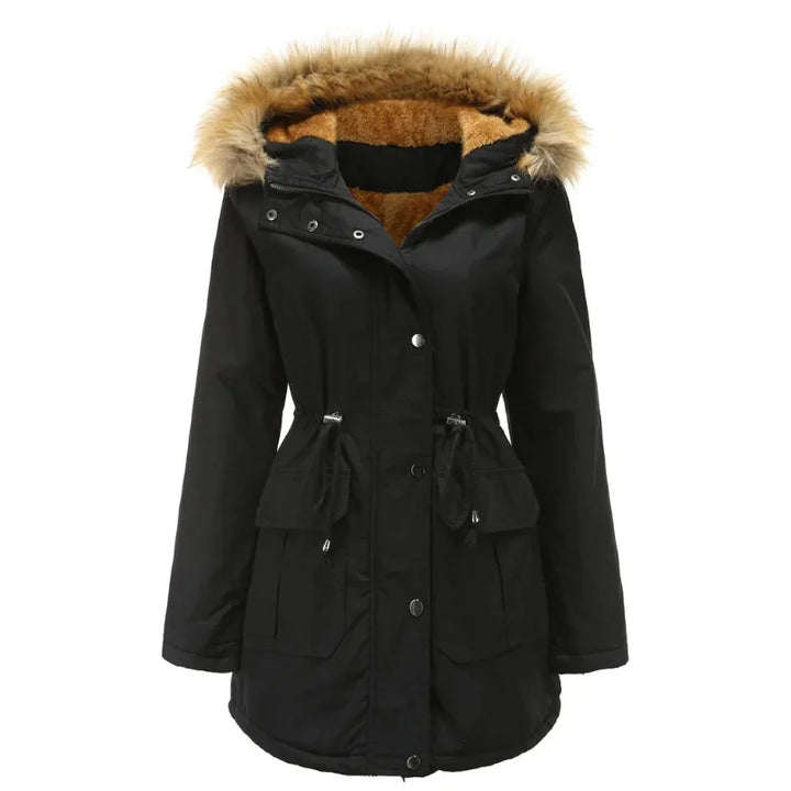 Nordica - Longue parka avec col en fourrure