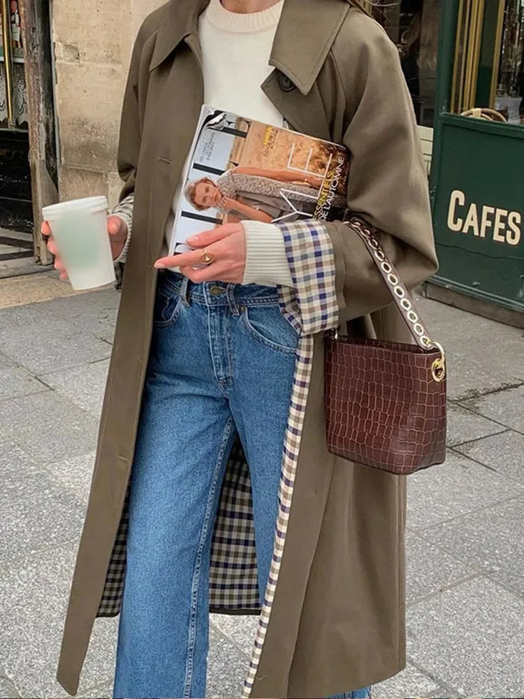 Langer Mantel mit Taschen für Damen - Eden