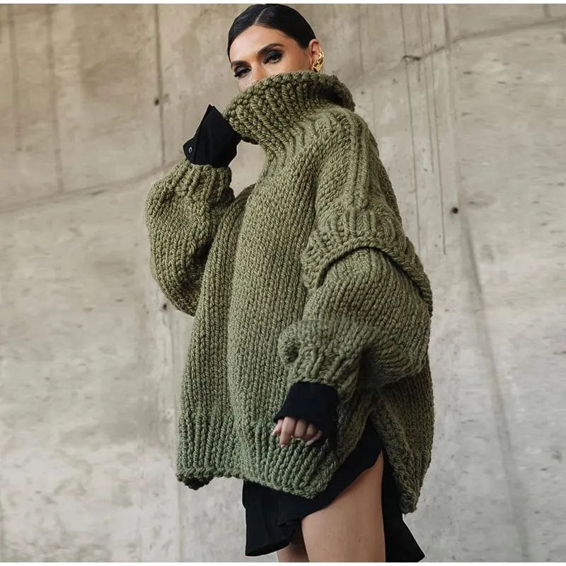 Pull oversize à col roulé