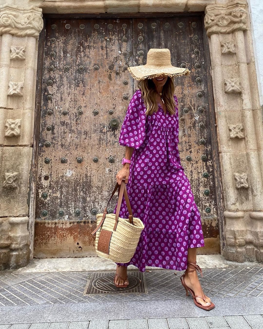 Robe Longue Bohème Femme – Décolleté V & Motif Imprimé Estival