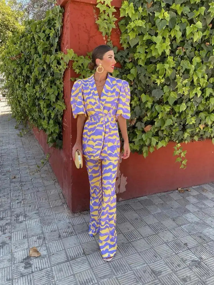 Sioned | Completo Pantalone Attillato Maniche Corte Donna